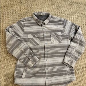 Men's Striped Gray Shirt Jacket